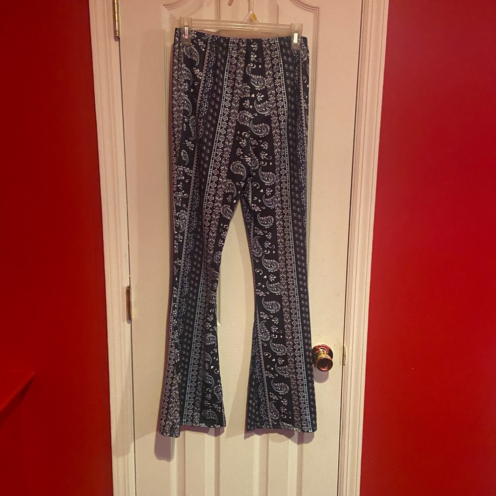 Paisley print flare pants